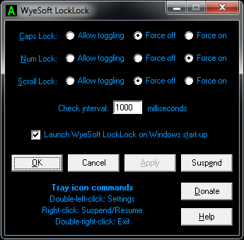 Screenshot of WyeSoft LockLock v1.00